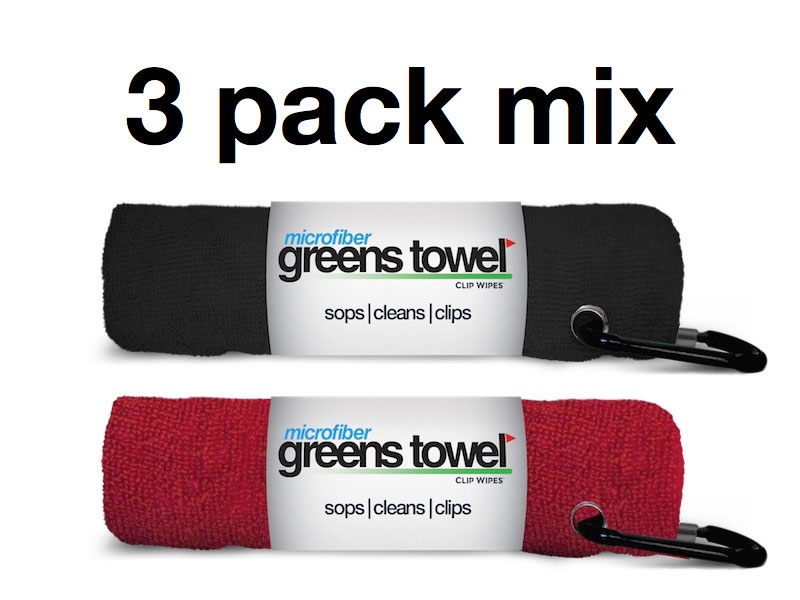 Greens Towel 3-Pack Microfiber Golf Towels